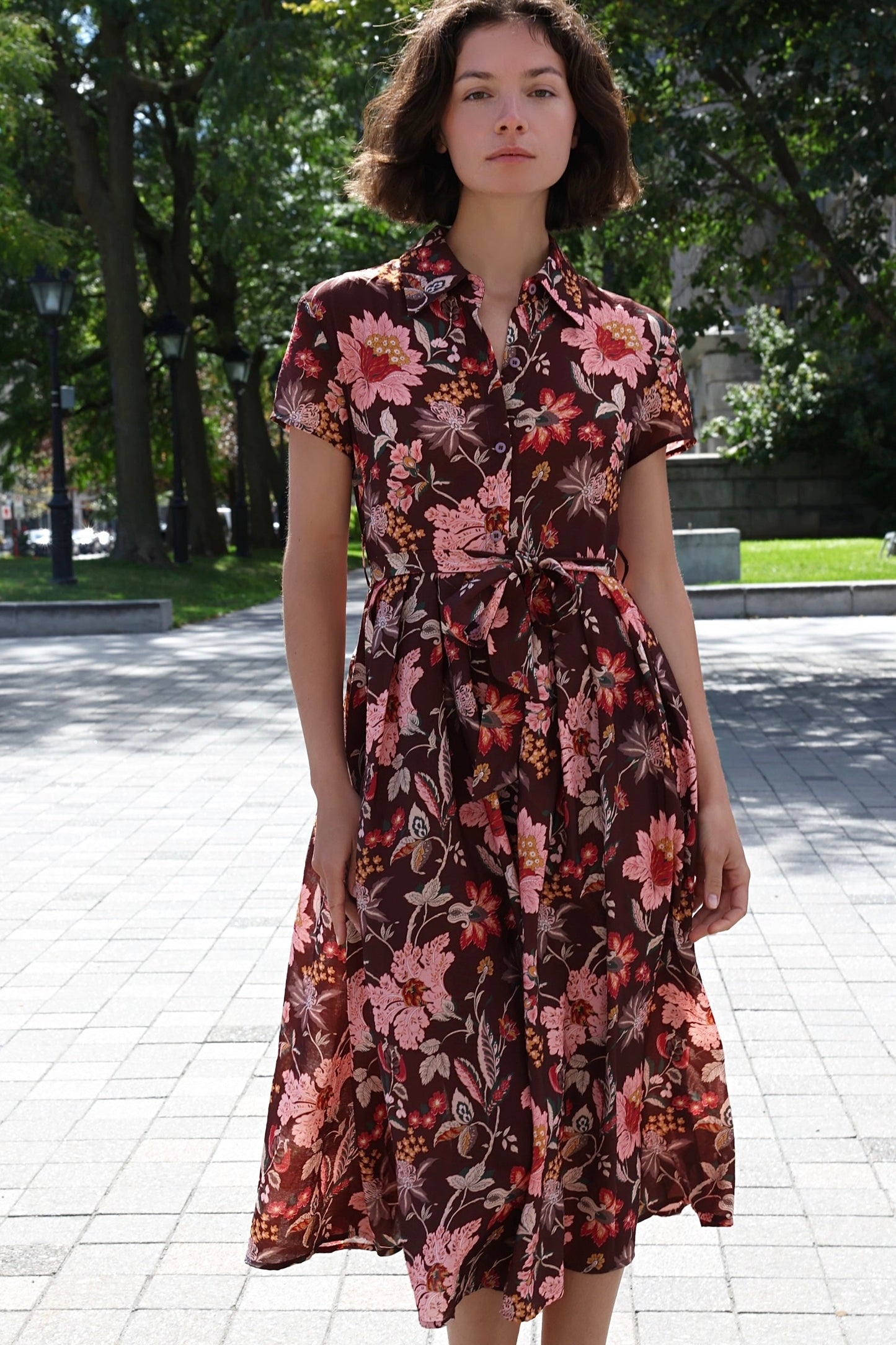 Augustine Midi Shirt Dress Floral Print