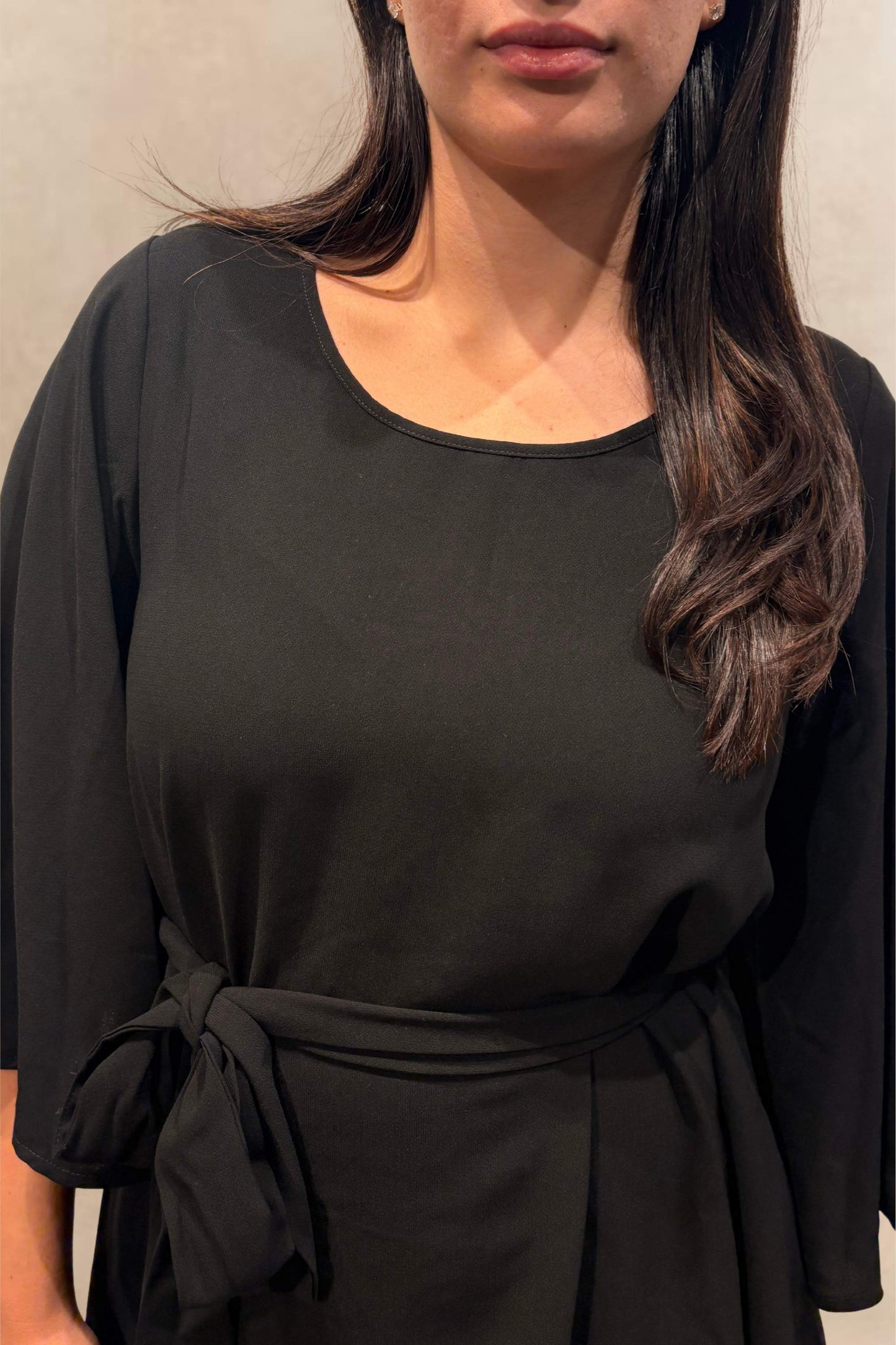 Jennifer Solid Belted Dress