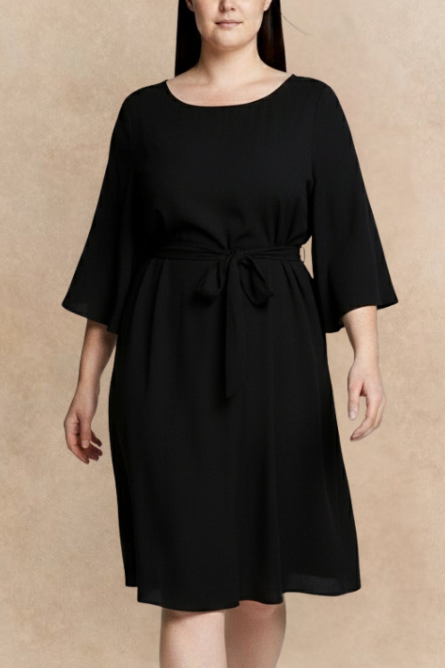 Jennifer Solid Belted Dress