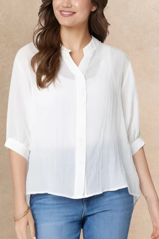 PRE-SALE | Roxanne Oversized Shirt Semi-Sheer Cotton Blend