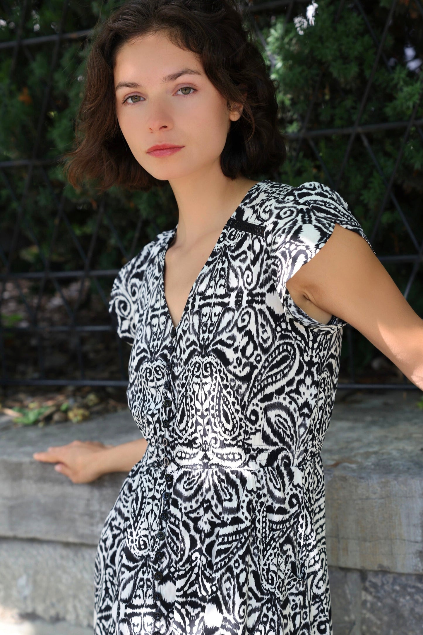 Kayla Boho V-Neck Midi Dress