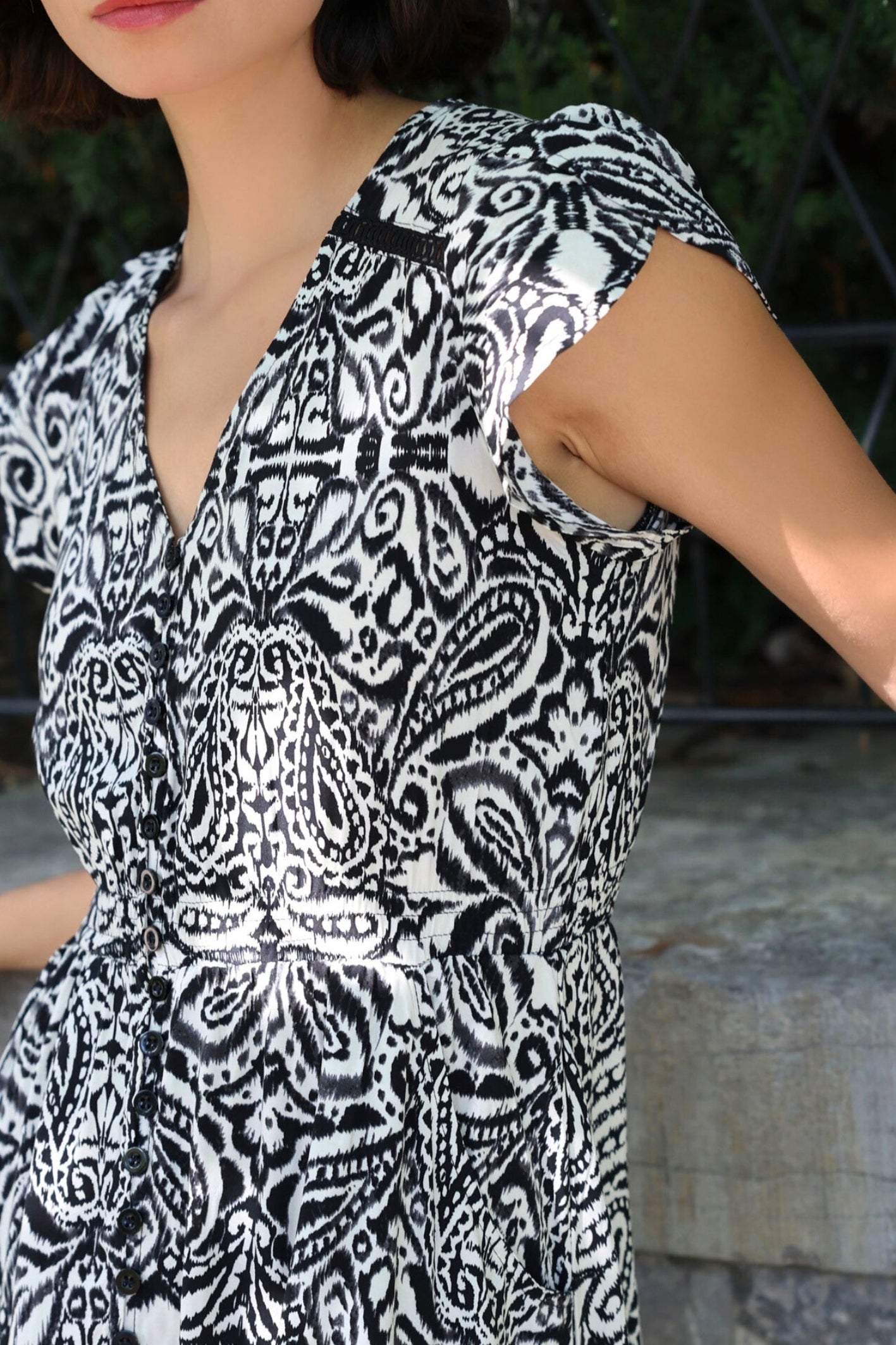 Kayla Boho V-Neck Midi Dress