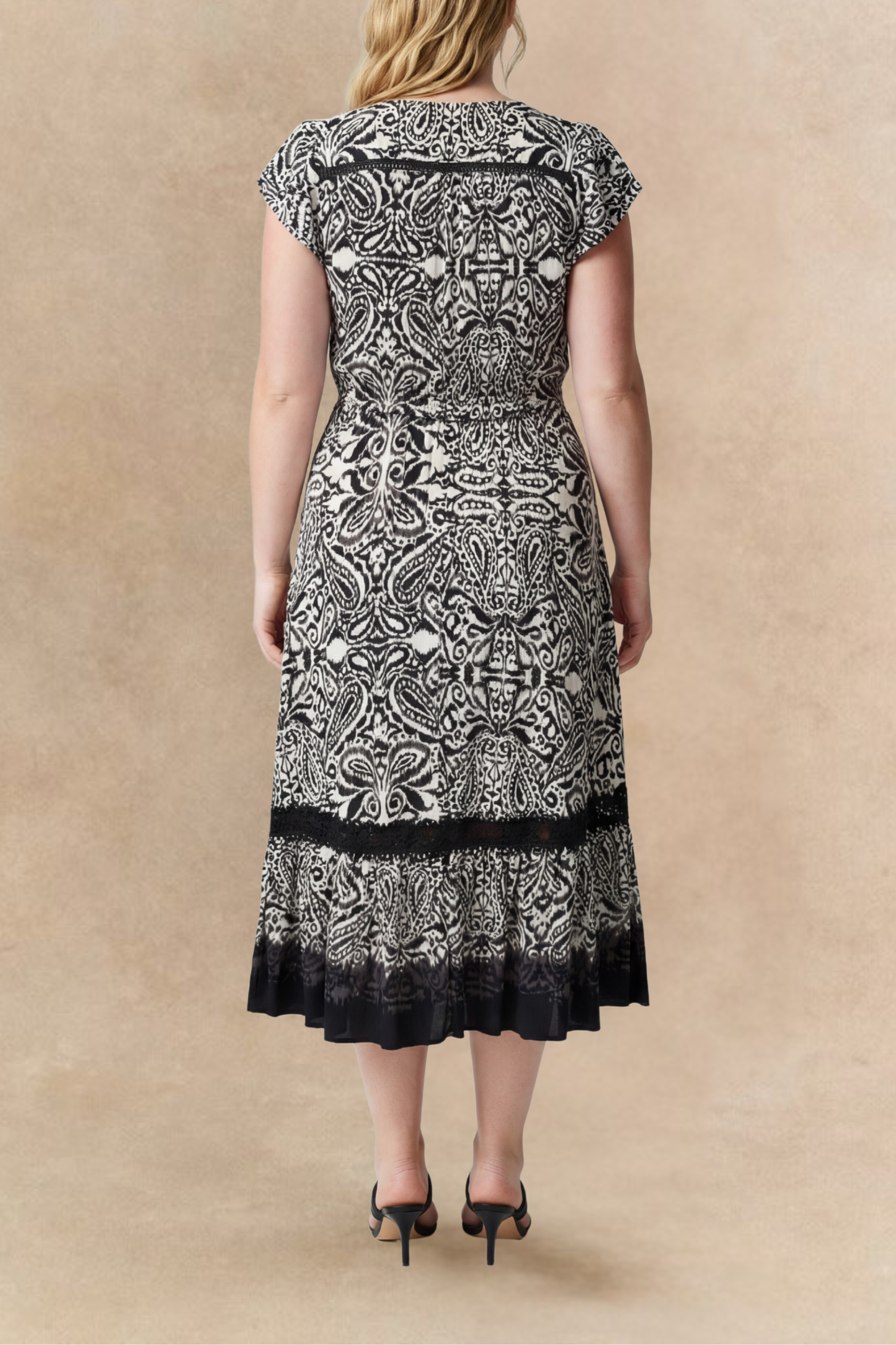 Kayla Boho V-Neck Midi Dress