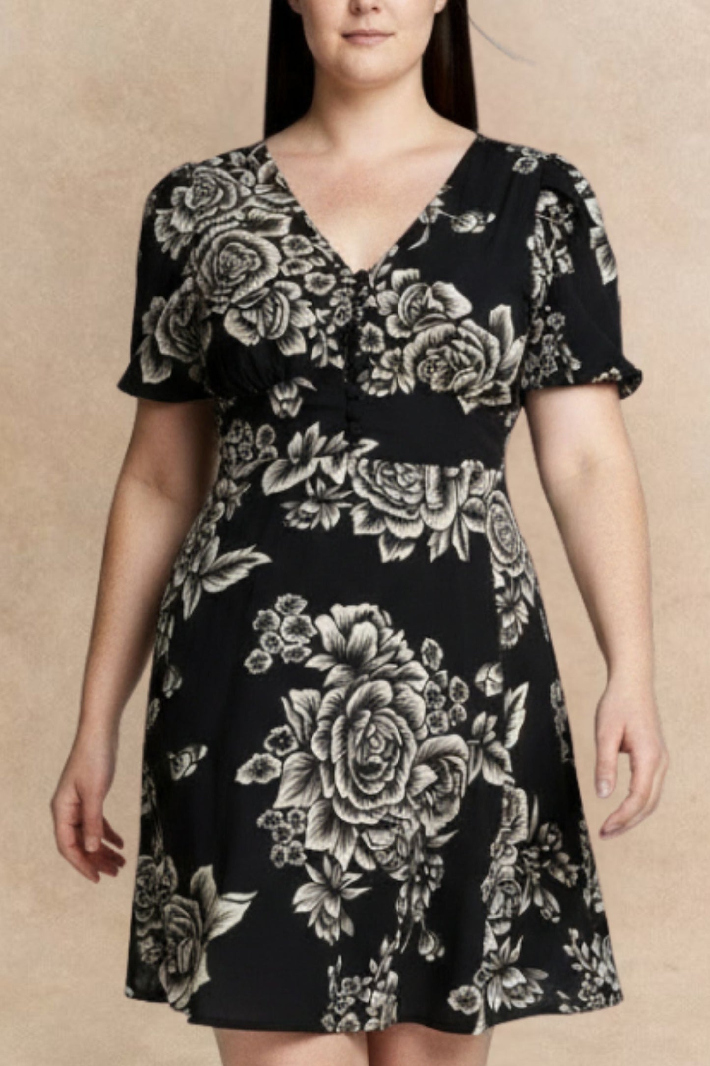 Lottie Black Floral Fit & Flare Dress