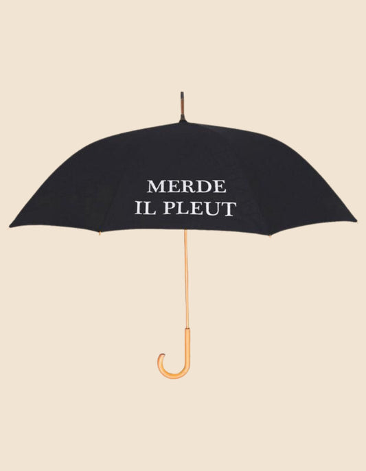 Umbrella 'Merde Il Pleut' Montreal Black