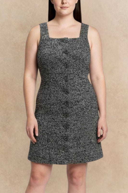 Madelaine Grey Tweed Apron Dress