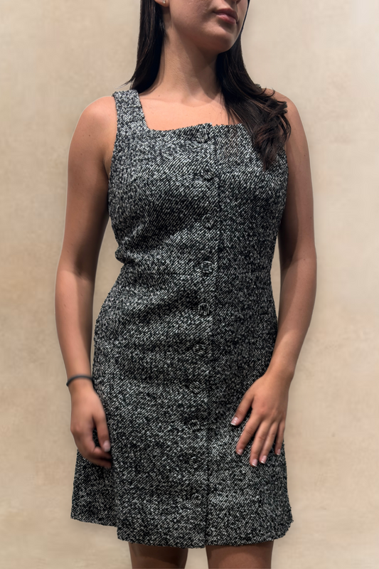 Madelaine Grey Tweed Apron Dress