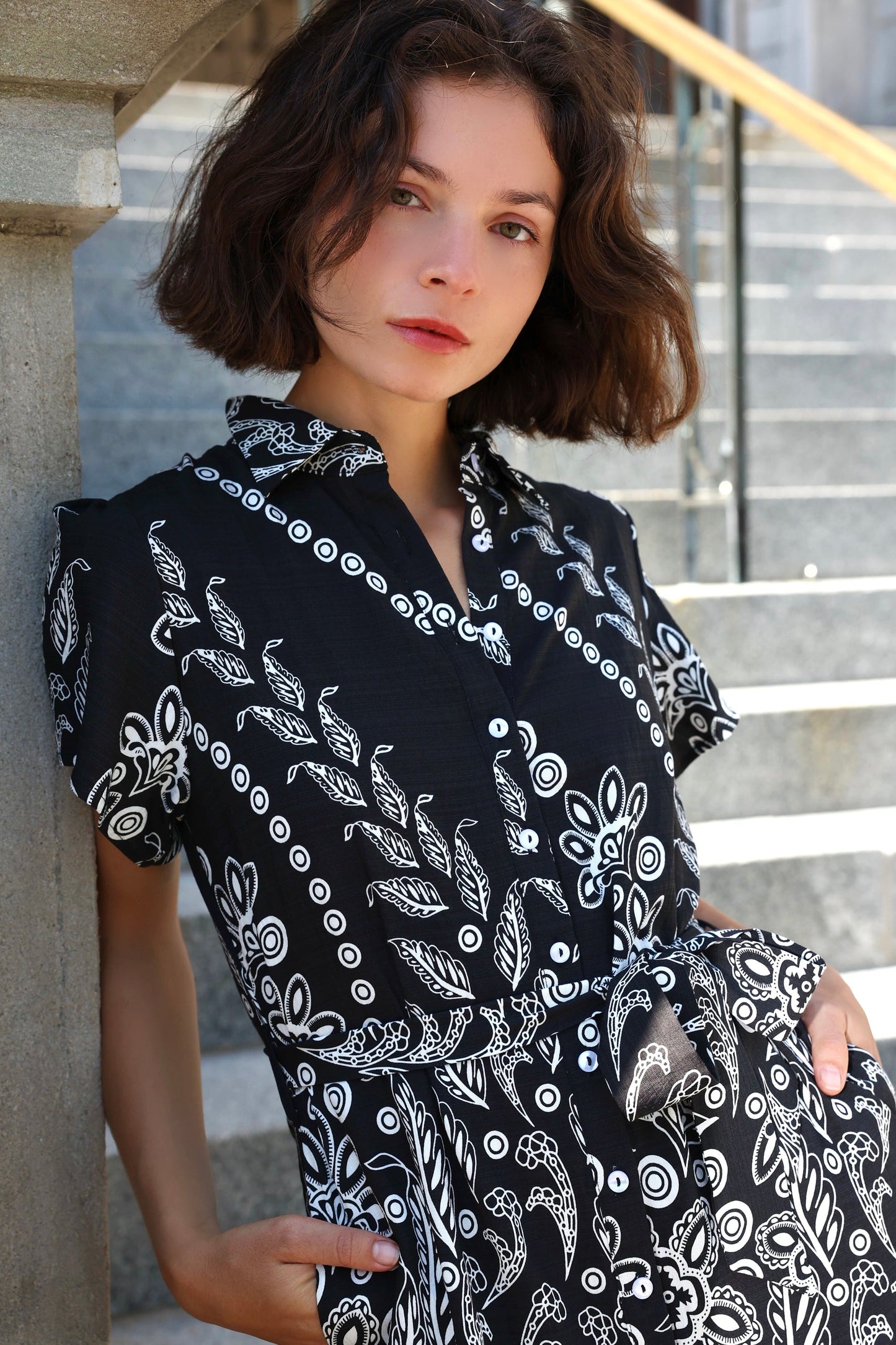 Margaux Short Shirt Dress Black