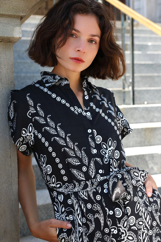 Margaux Short Shirt Dress Black