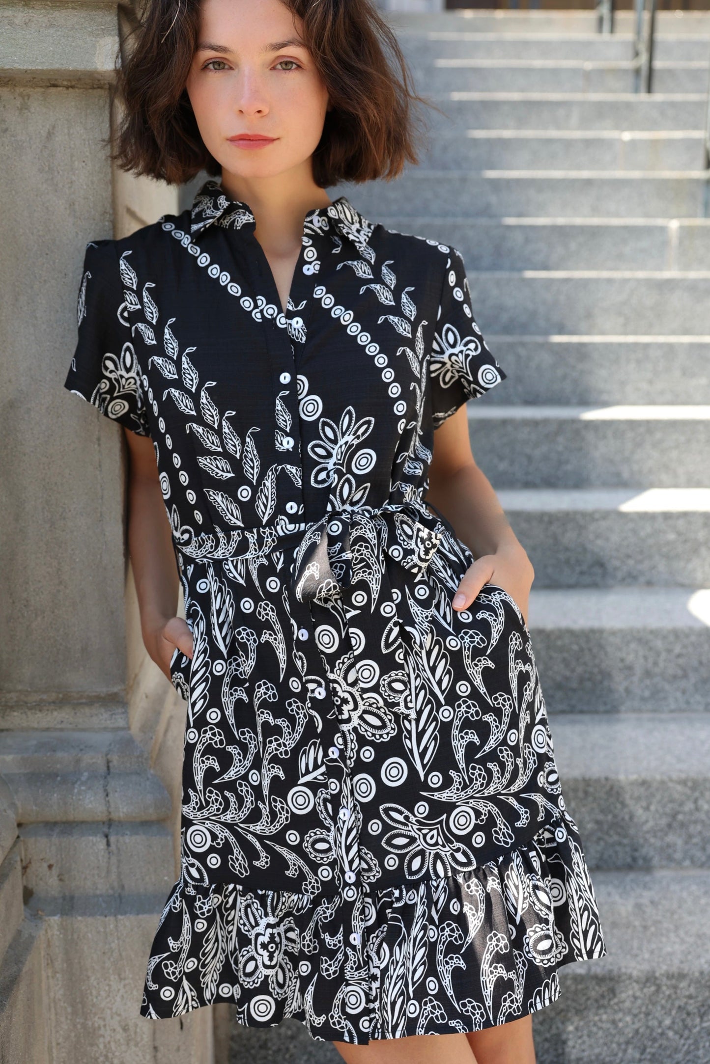 Margaux Short Shirt Dress Black