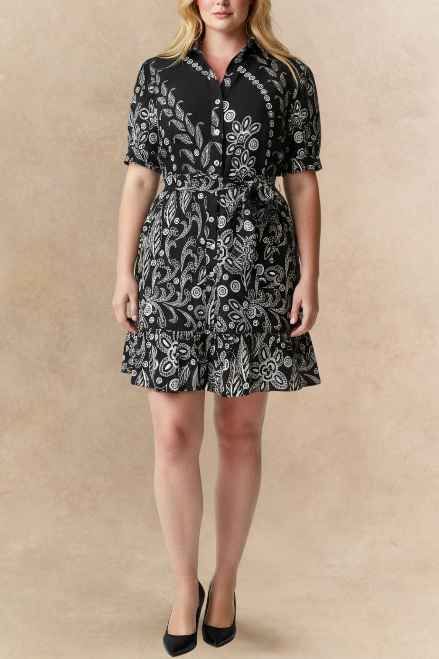 Margaux Short Shirt Dress Black