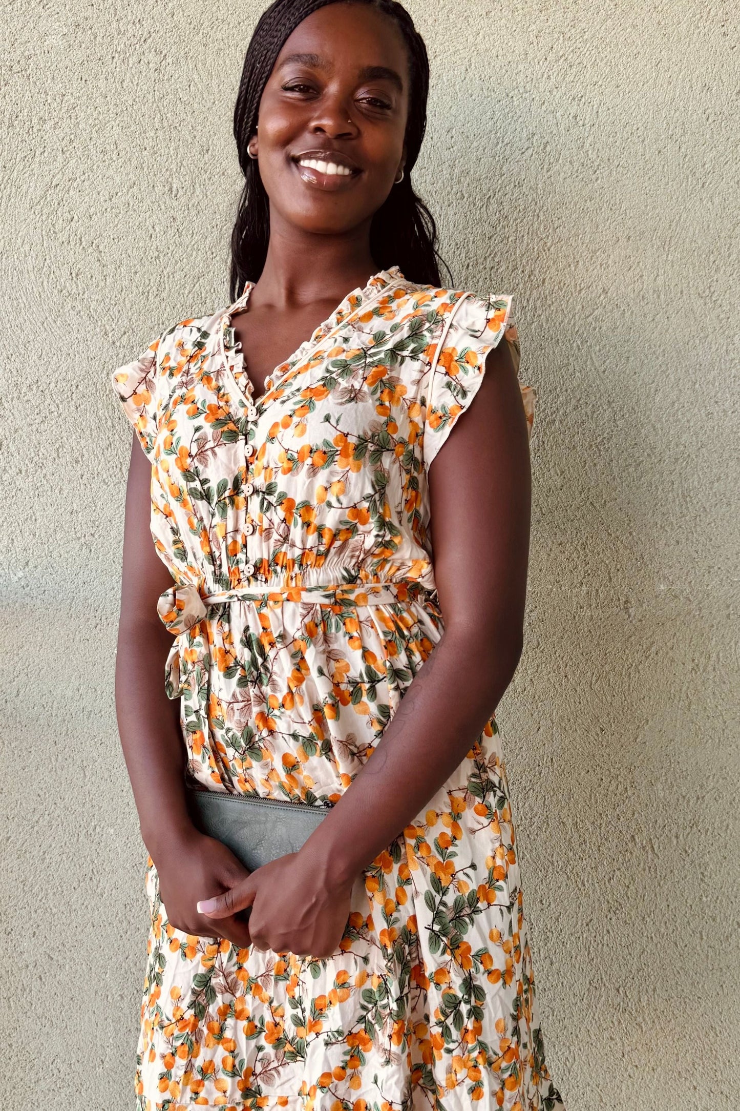 Natasha Citrus Print Short Dress