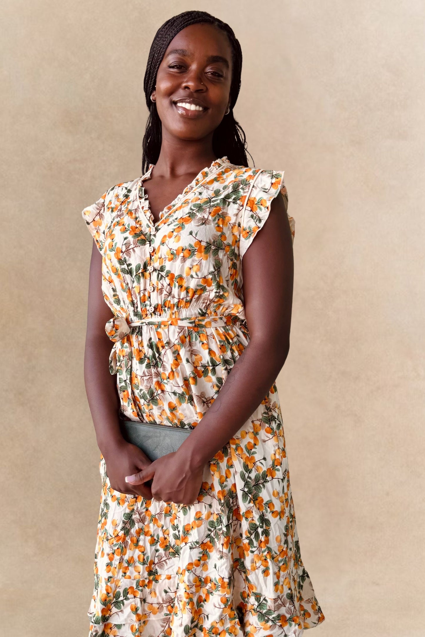 Natasha Citrus Print Short Dress