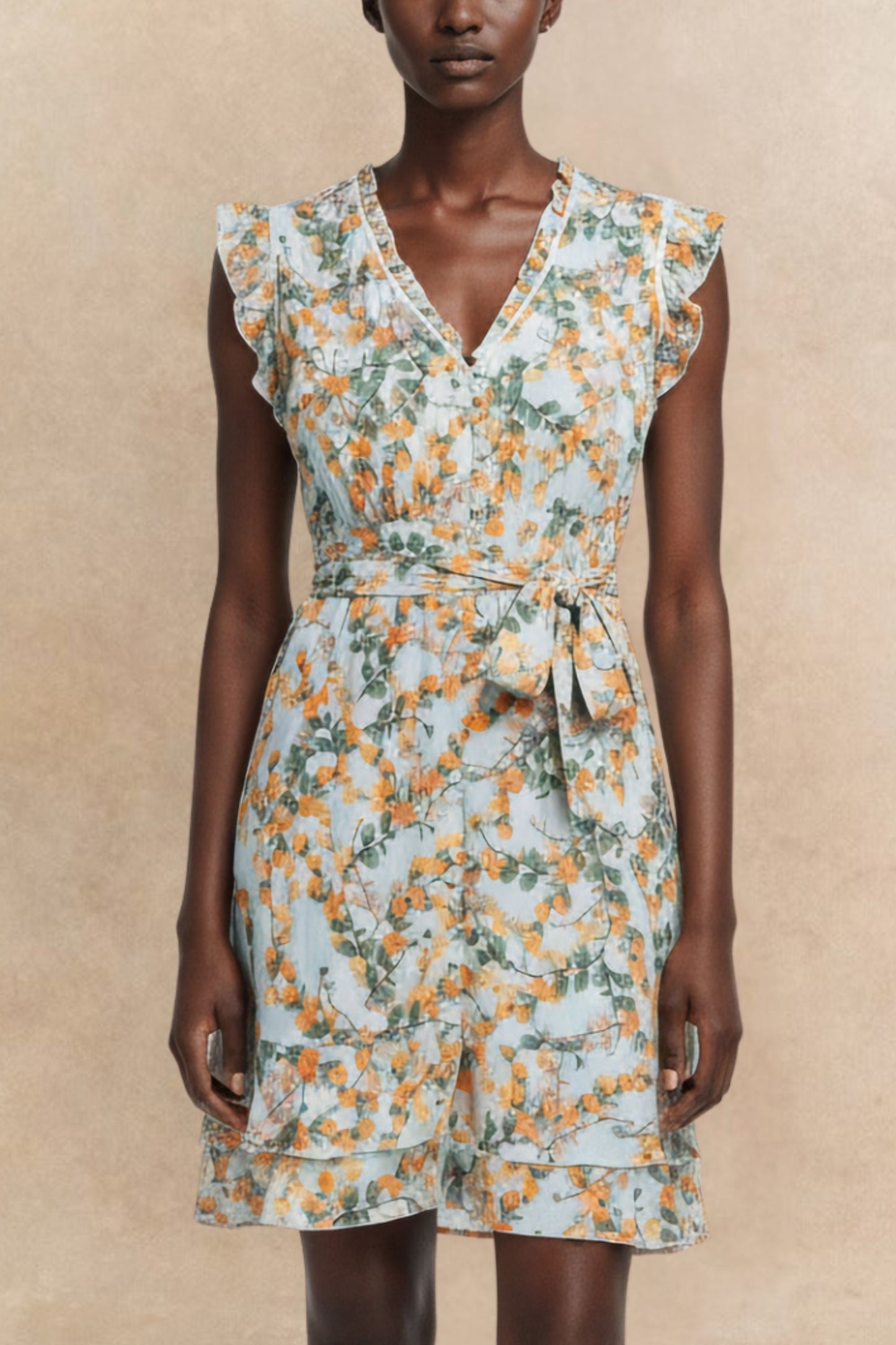 Natasha Citrus Print Short Dress