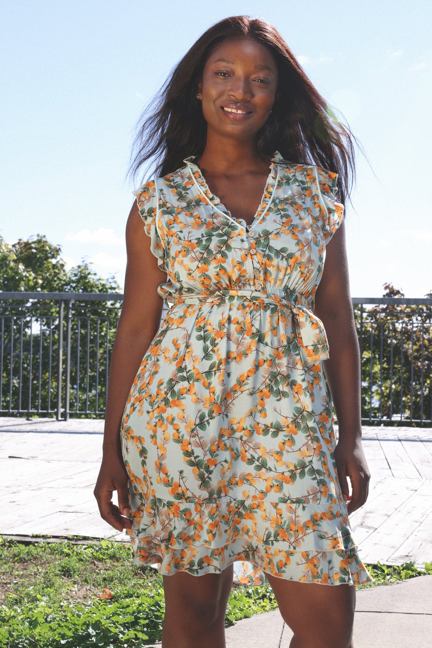 Natasha Citrus Print Short Dress