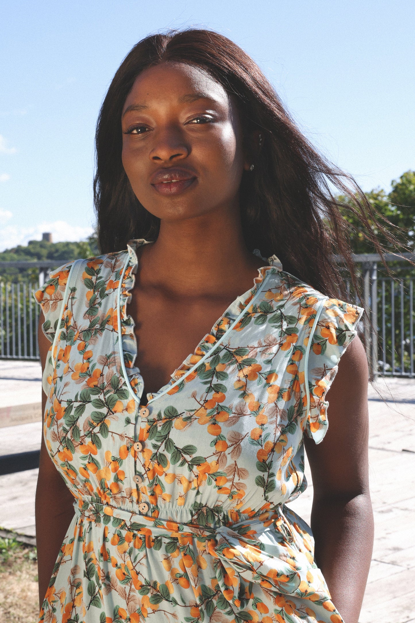 Natasha Citrus Print Short Dress