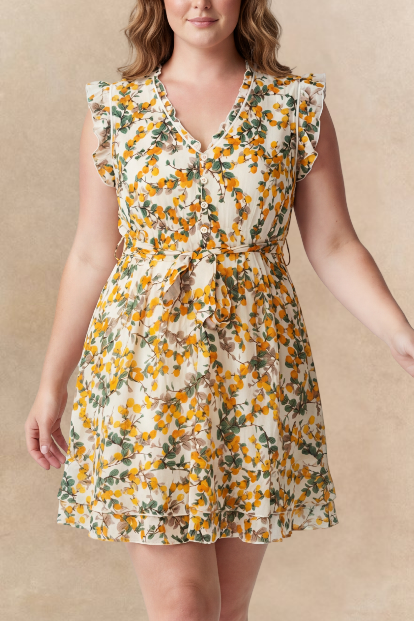 Natasha Citrus Print Short Dress