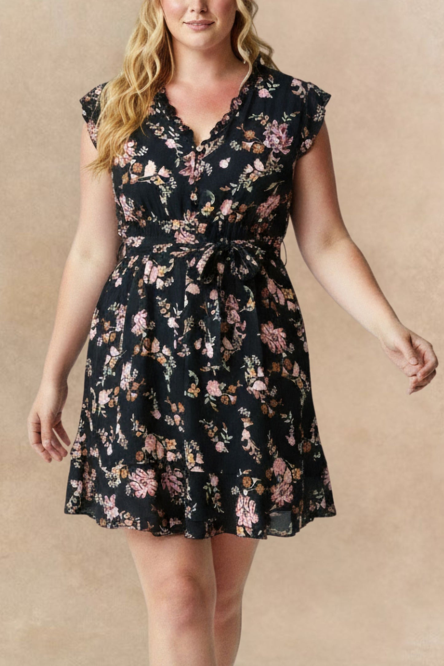 Natasha Floral Print Short Dress