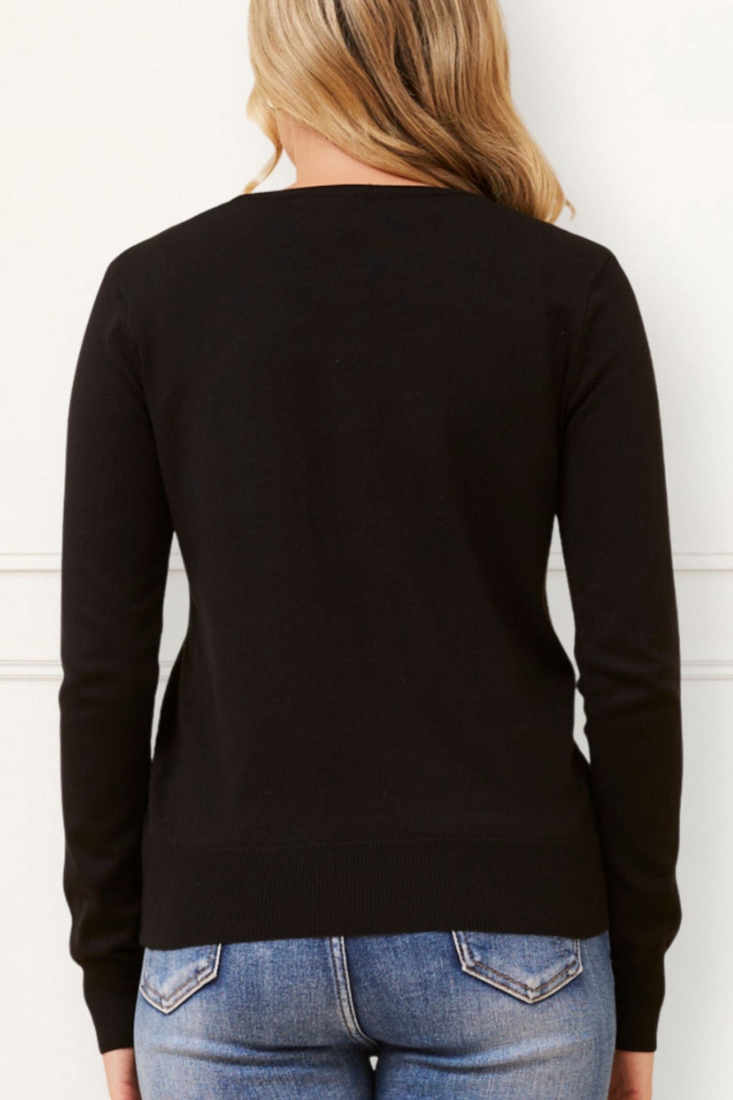 Noelle Women's Lightweight Button-Front Cardigan Round Neckline