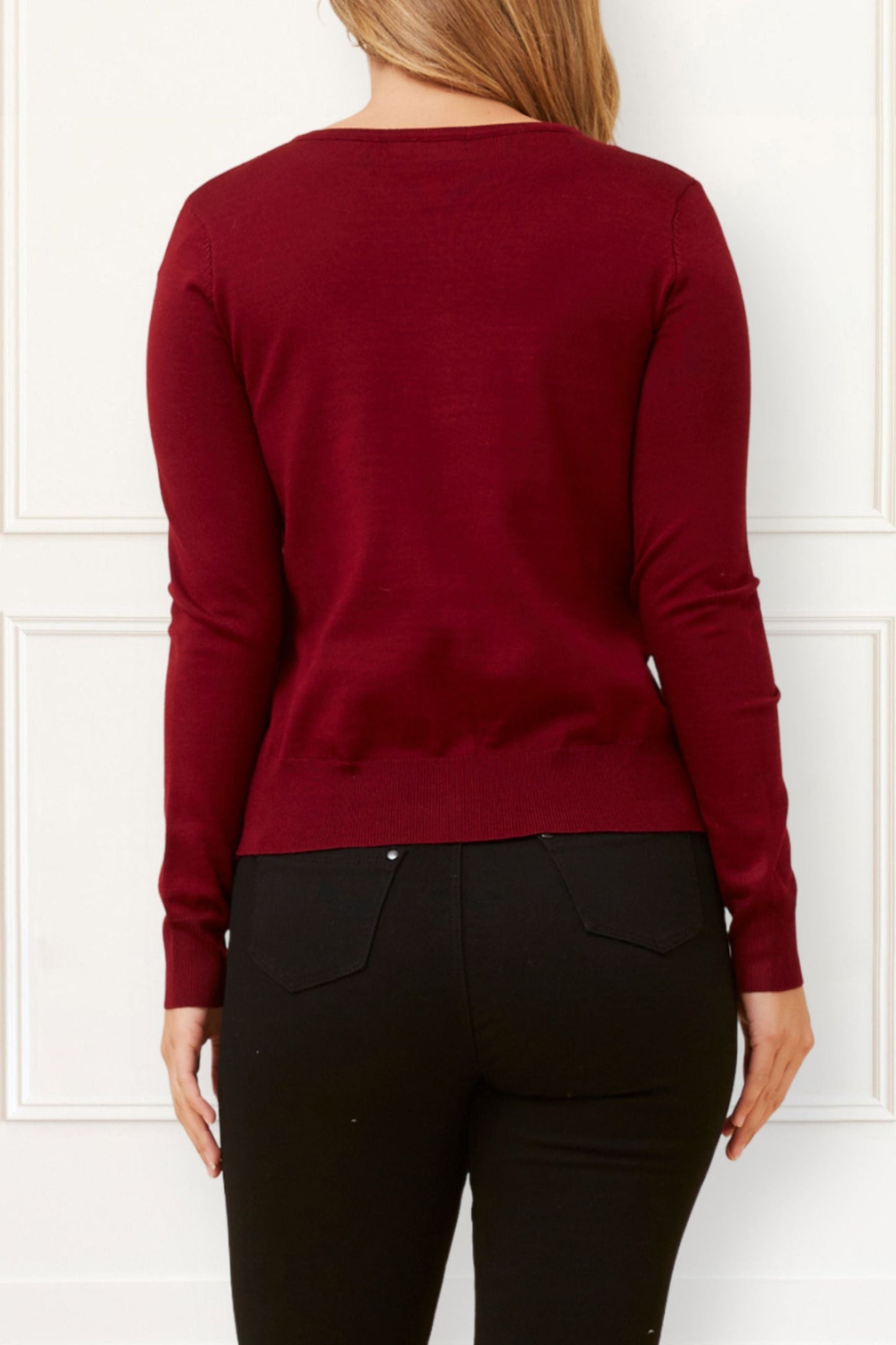 Noelle Women's Lightweight Button-Front Cardigan Round Neckline