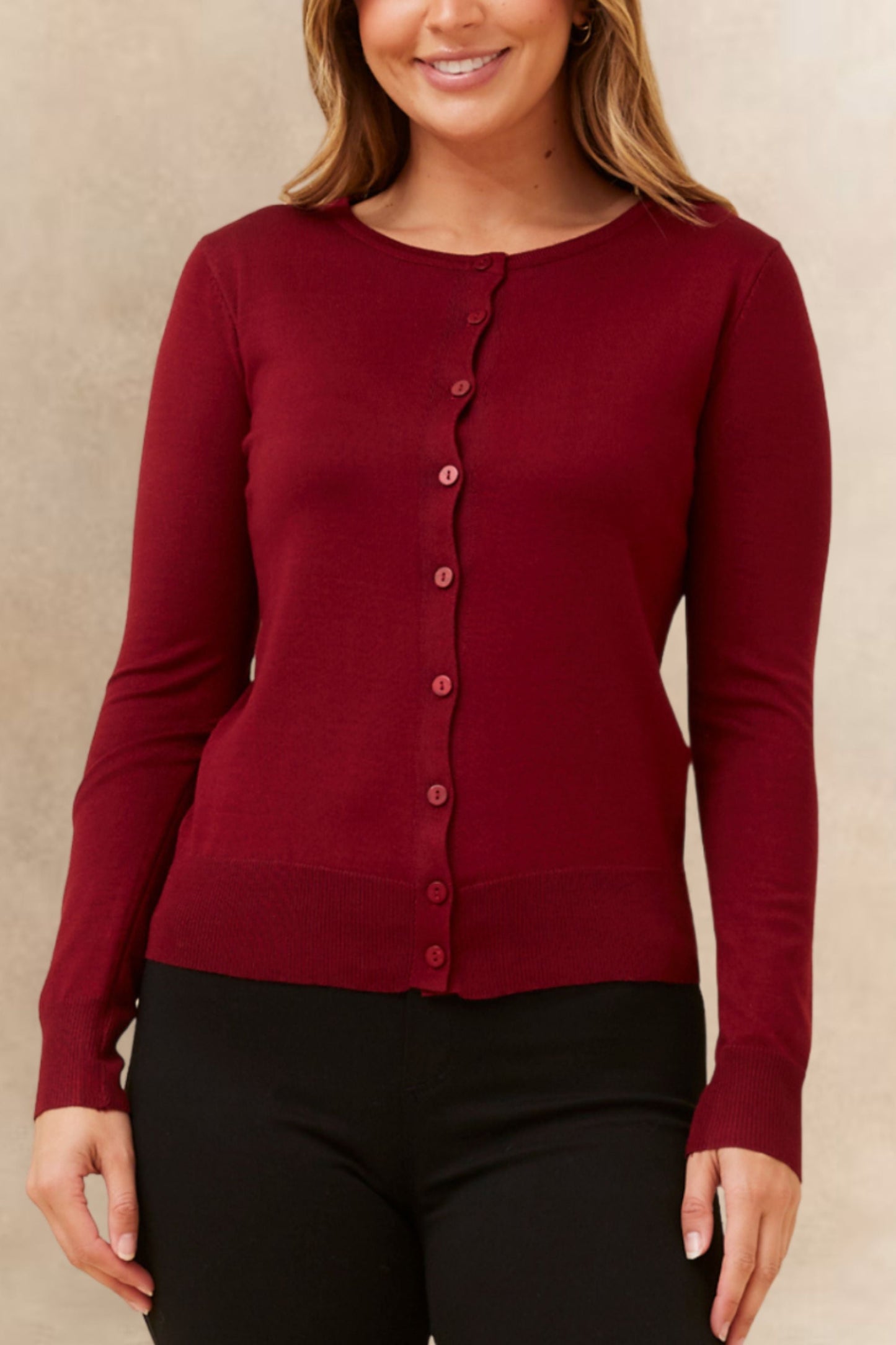 Noelle Lightweight Button-Front Cardigan