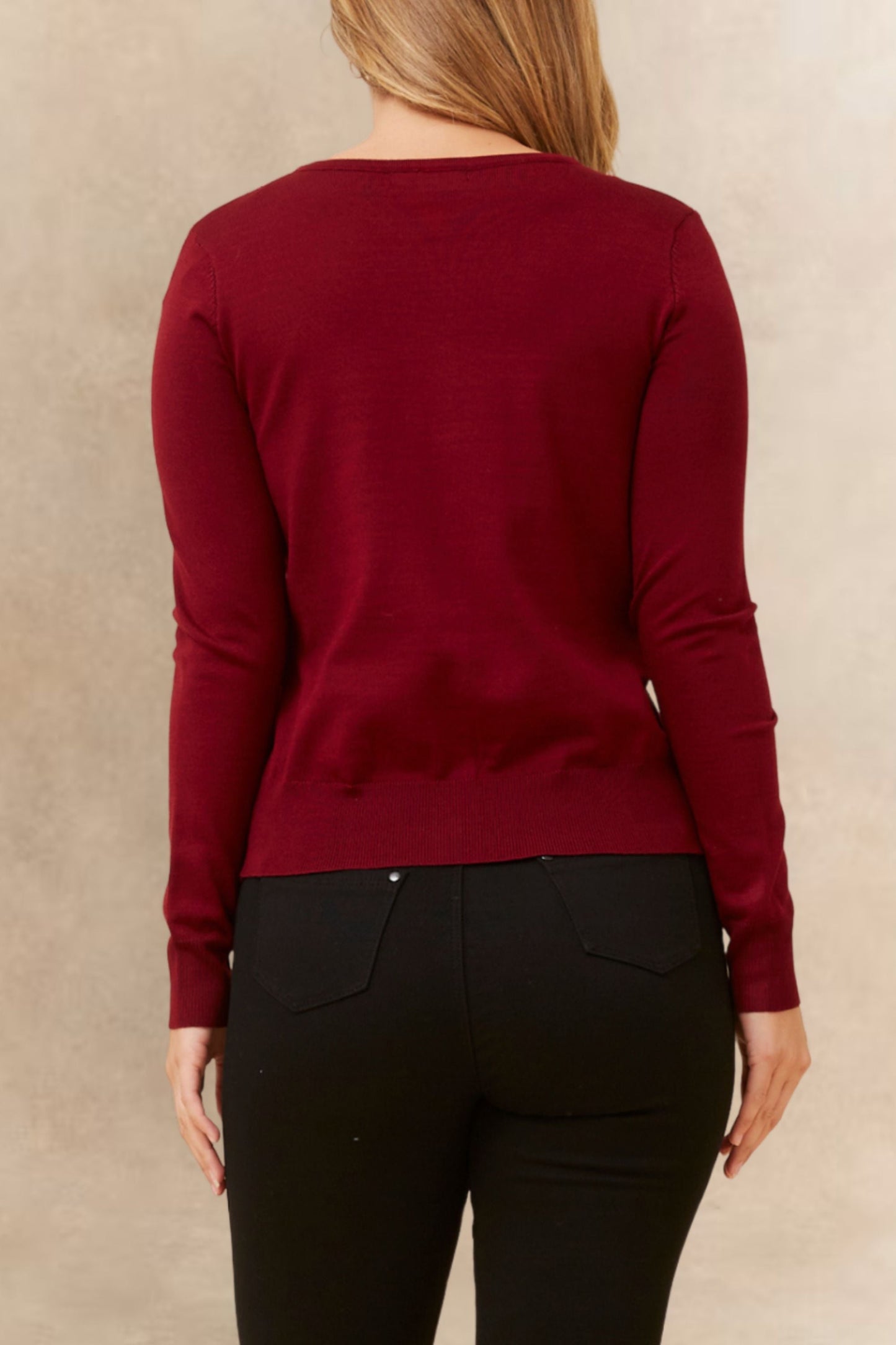 Noelle Women's Lightweight Button-Front Cardigan Round Neckline