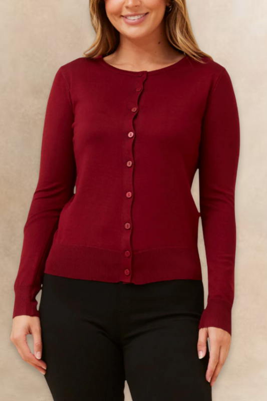  Noelle Cardigan Léger Boutonné Encolure Ronde Femme