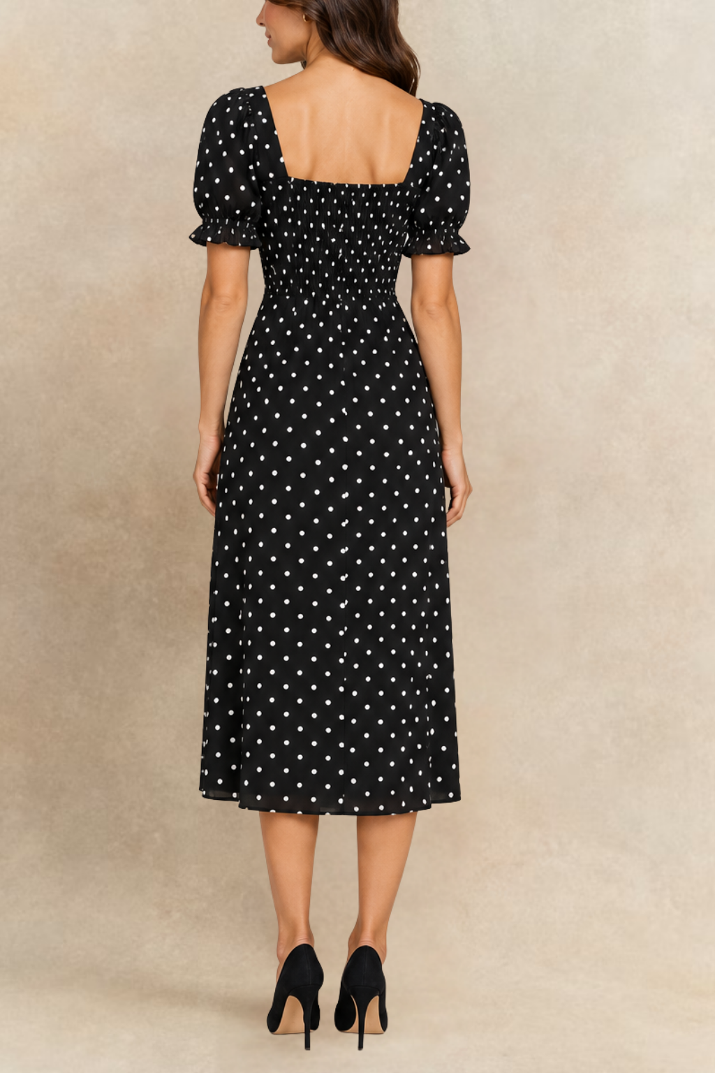 Pippa  |  Polka Dot Dress Sweetheart Neckline