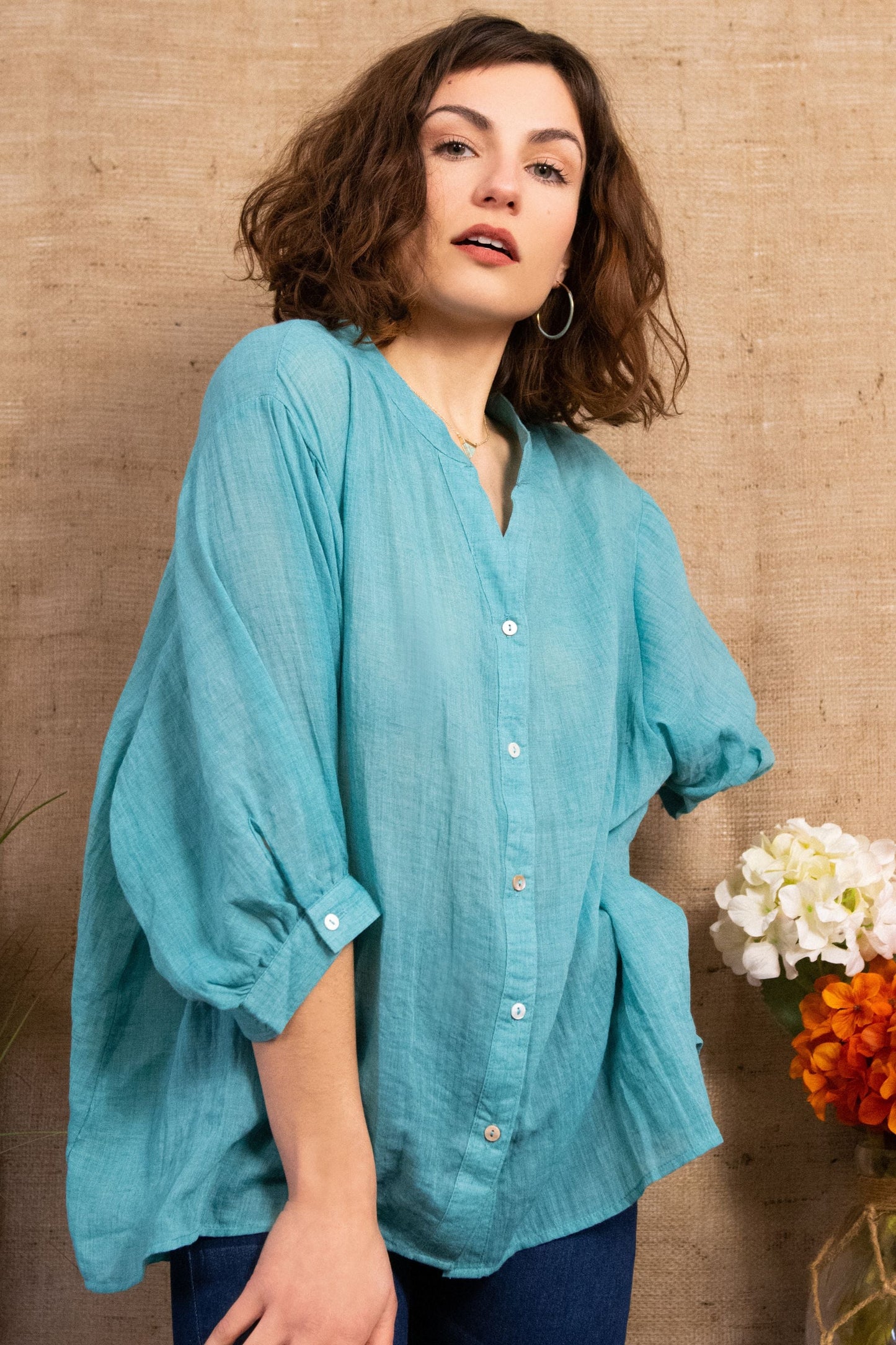 PRE-SALE | Roxanne Oversized Shirt Semi-Sheer Cotton Blend