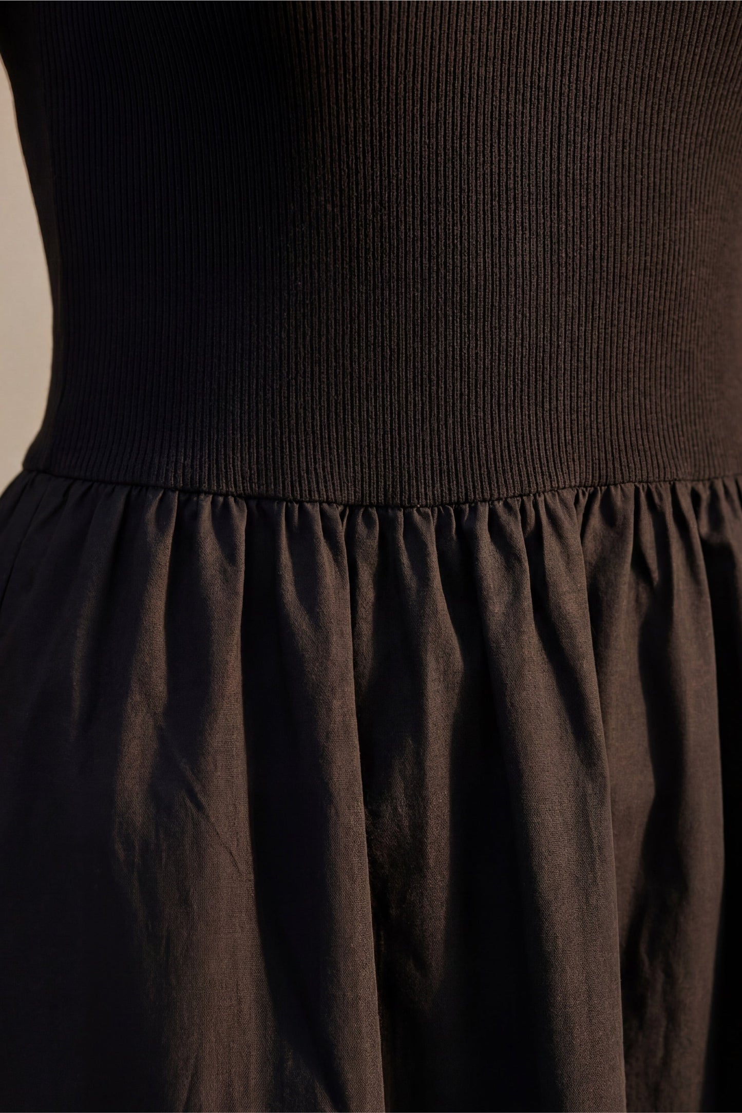 Sarah Black Short-Sleeve Midi Dress