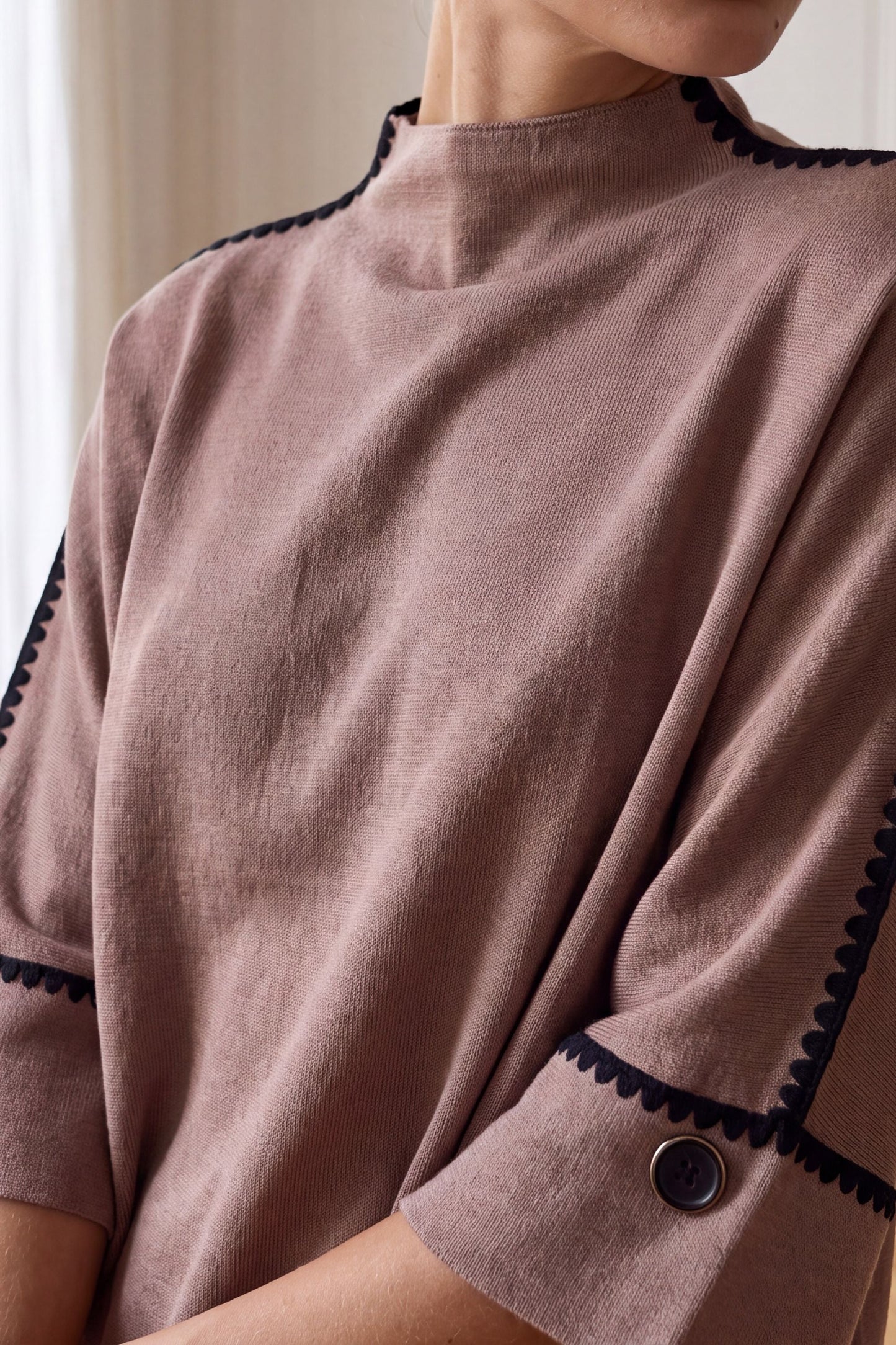 Celestine Mock Neck Oversized Knit Top