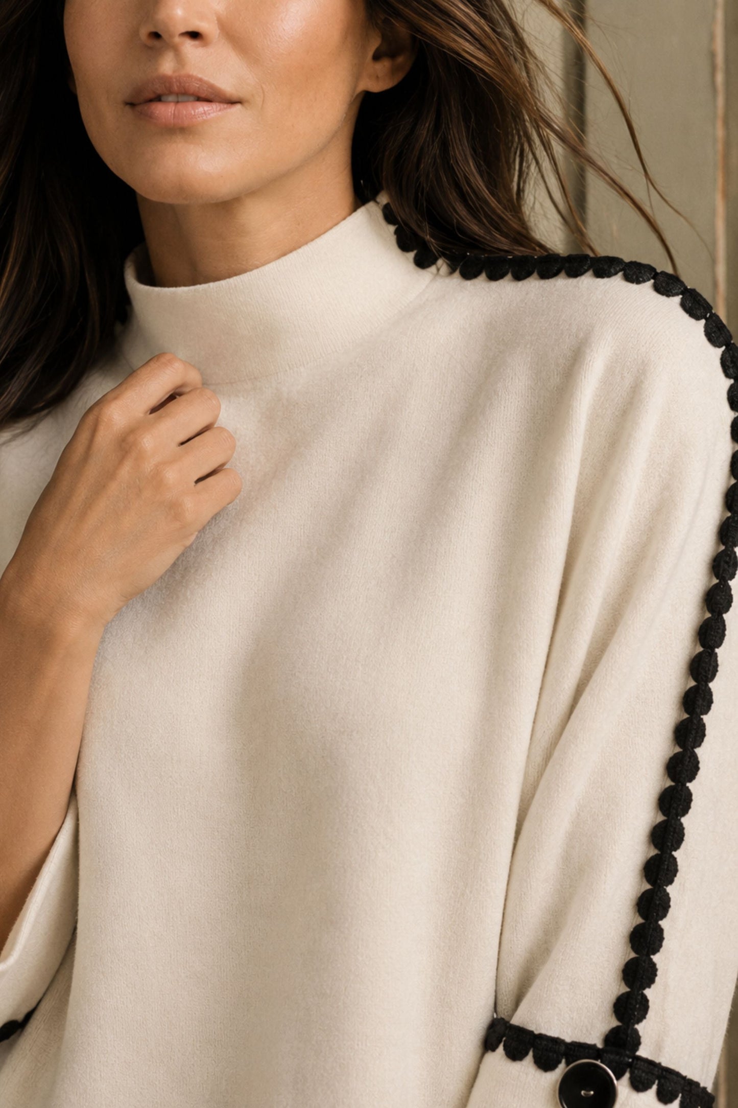 Celestine Mock Neck Oversized Knit Top