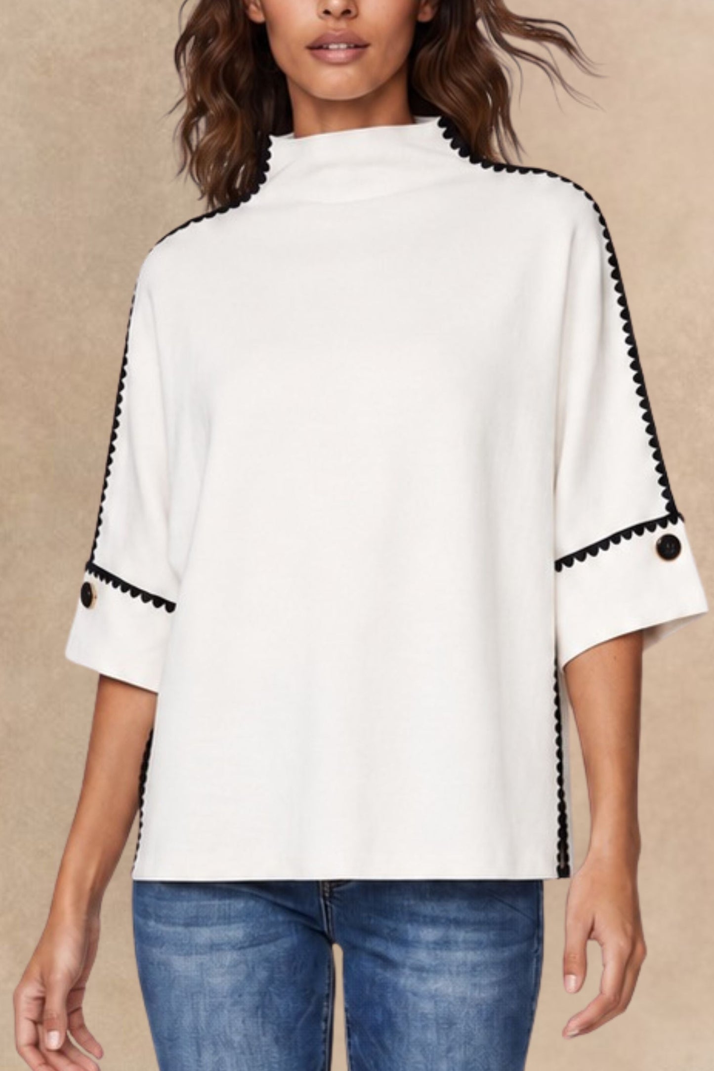 Celestine Mock Neck Oversized Knit Top
