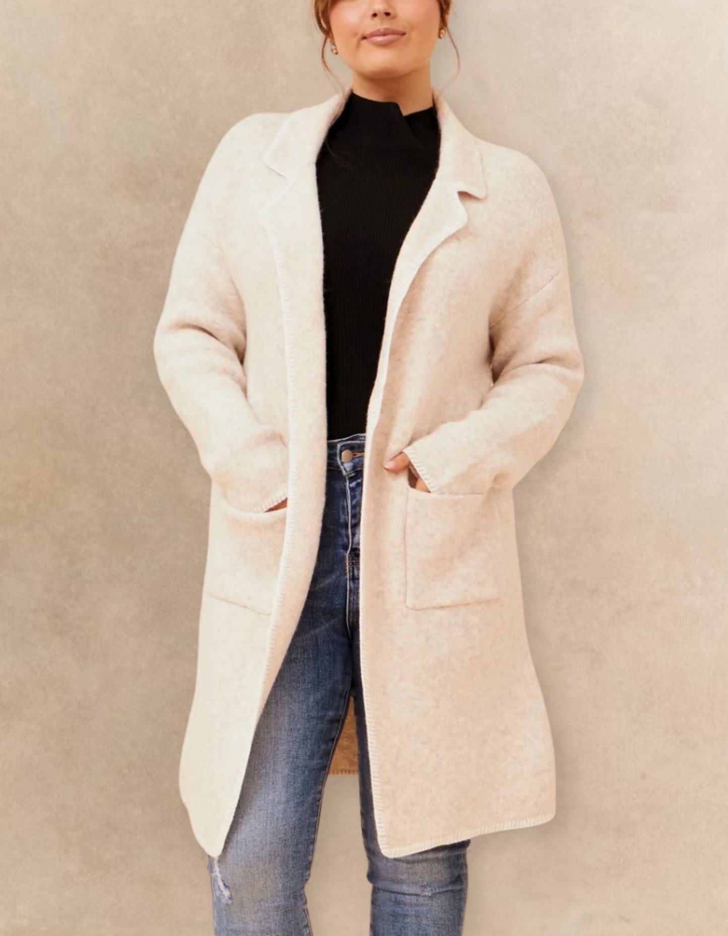 Solana Knit Cardigan Long Open-Front