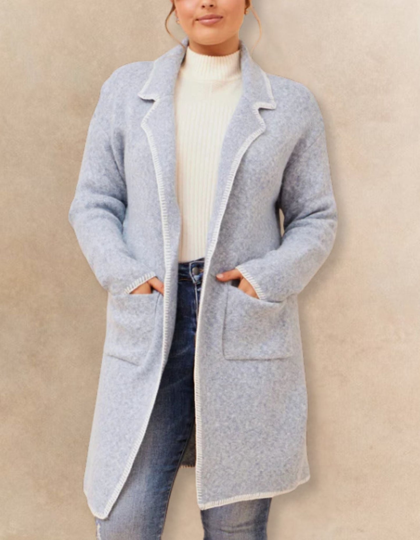 Solana Knit Cardigan Long Open-Front