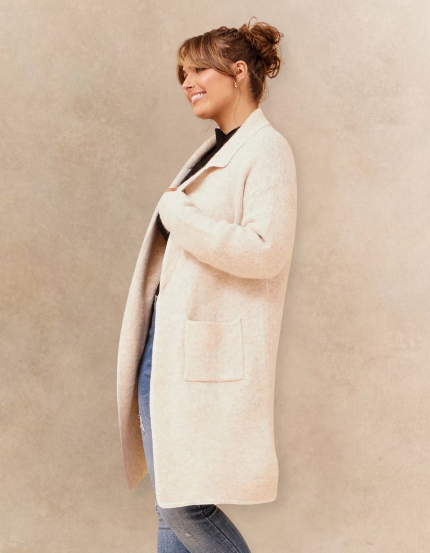 Solana Knit Cardigan Long Open-Front