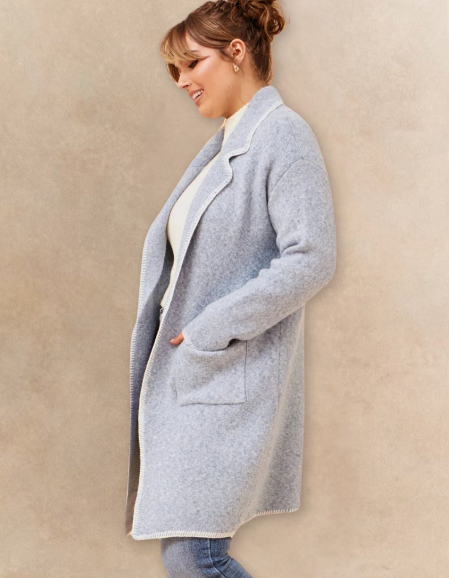 Solana Knit Cardigan Long Open-Front