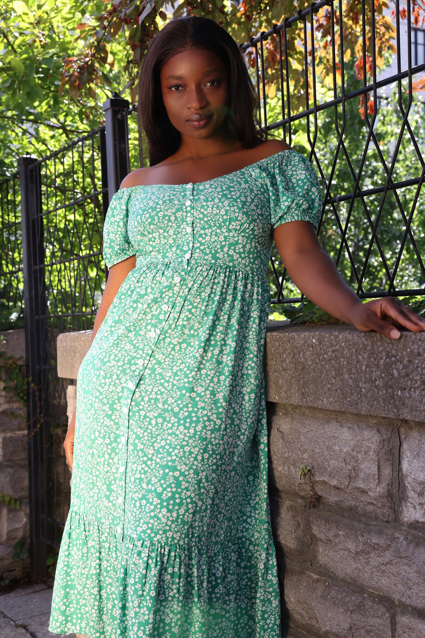 Sylvie Midi Dress On-Off Shoulders