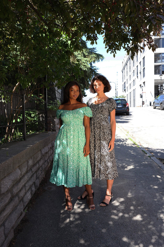 Sylvie Midi Dress On-Off Shoulders