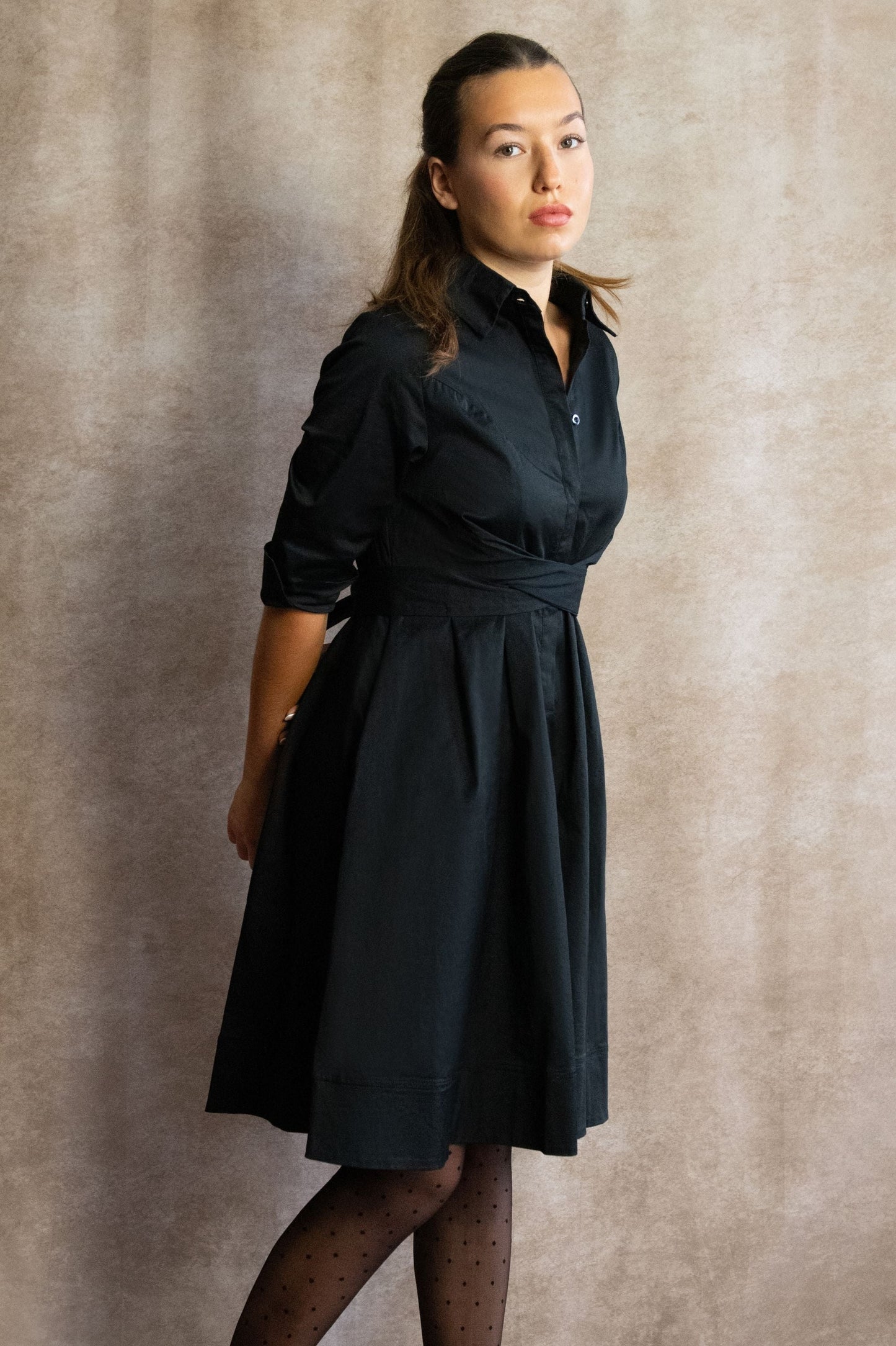 Tessa Solid Shirt Dress