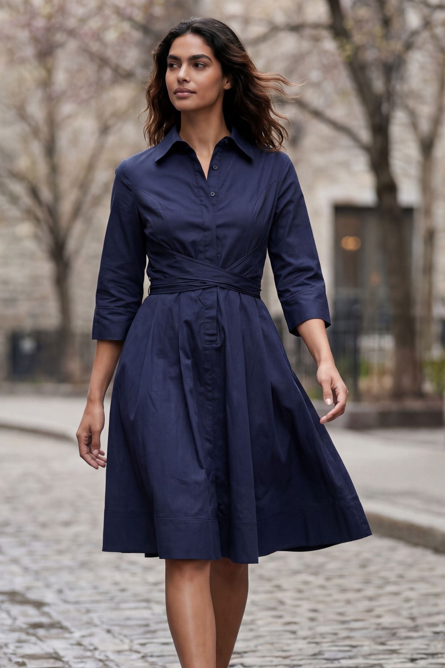 Tessa Solid Shirt Dress