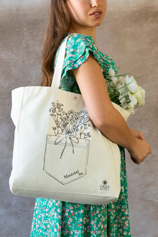 Flowers In My Pocket Tote Bag Montreal