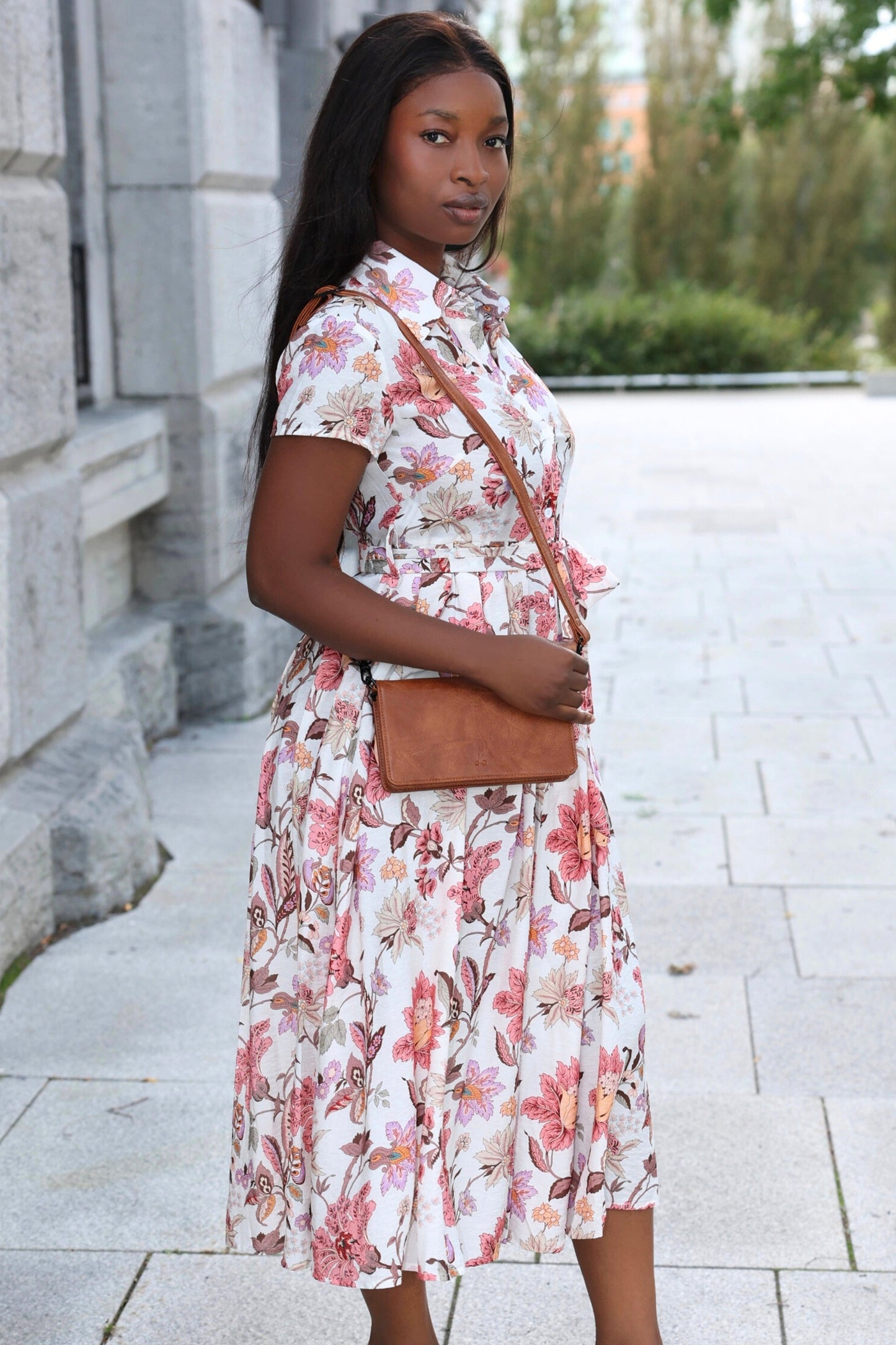 Augustine Midi Shirt Dress Floral Print