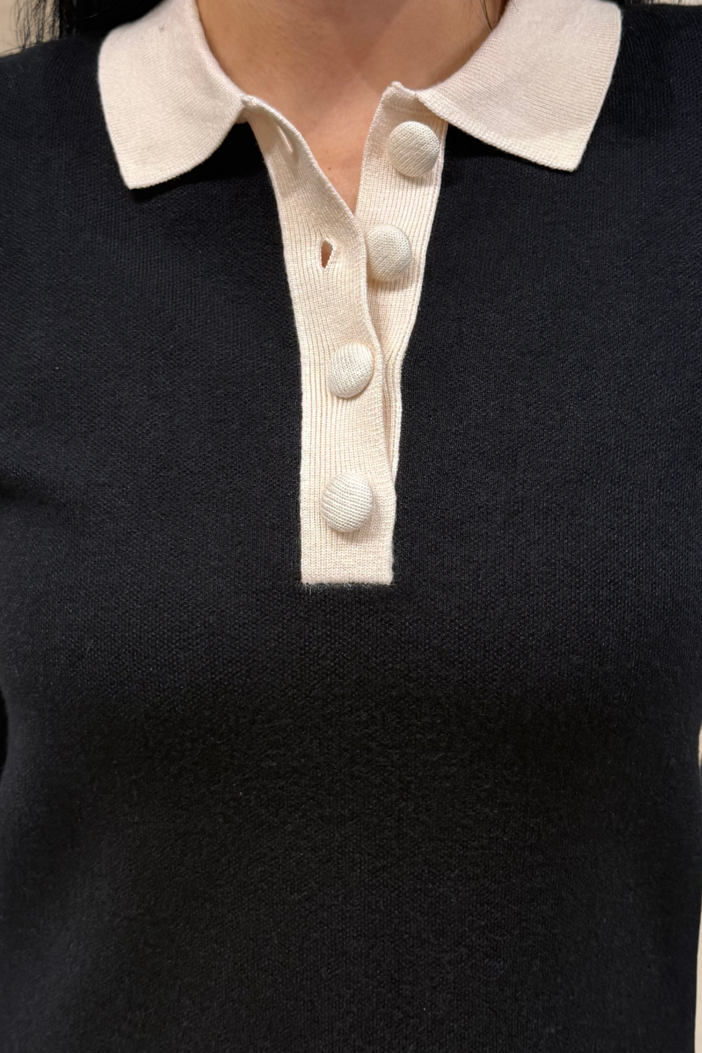 Vivienne Knit Dress with Contrast Collar