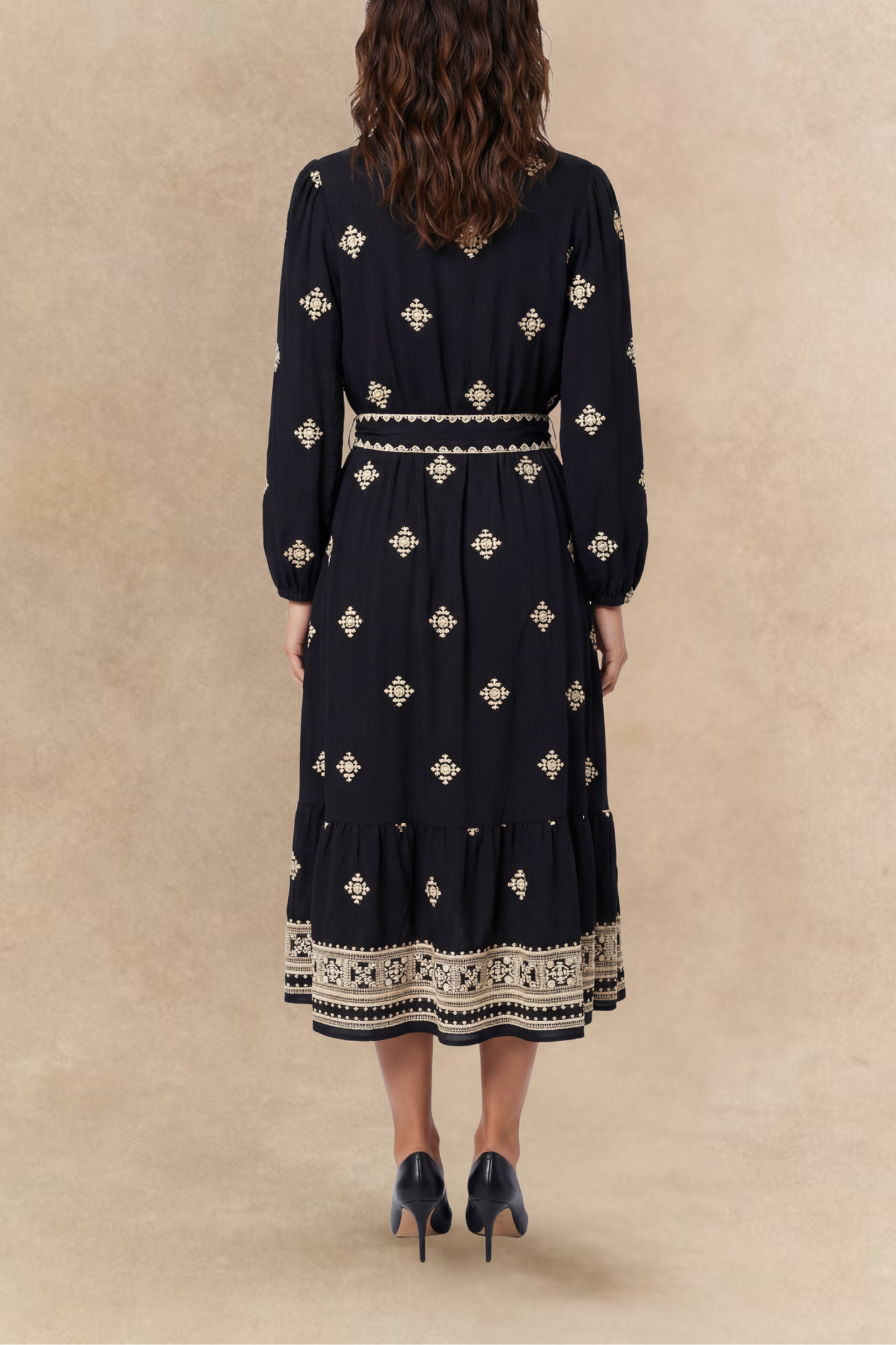 PRE-SALE | Yasmine Black Shirt Dress Midi