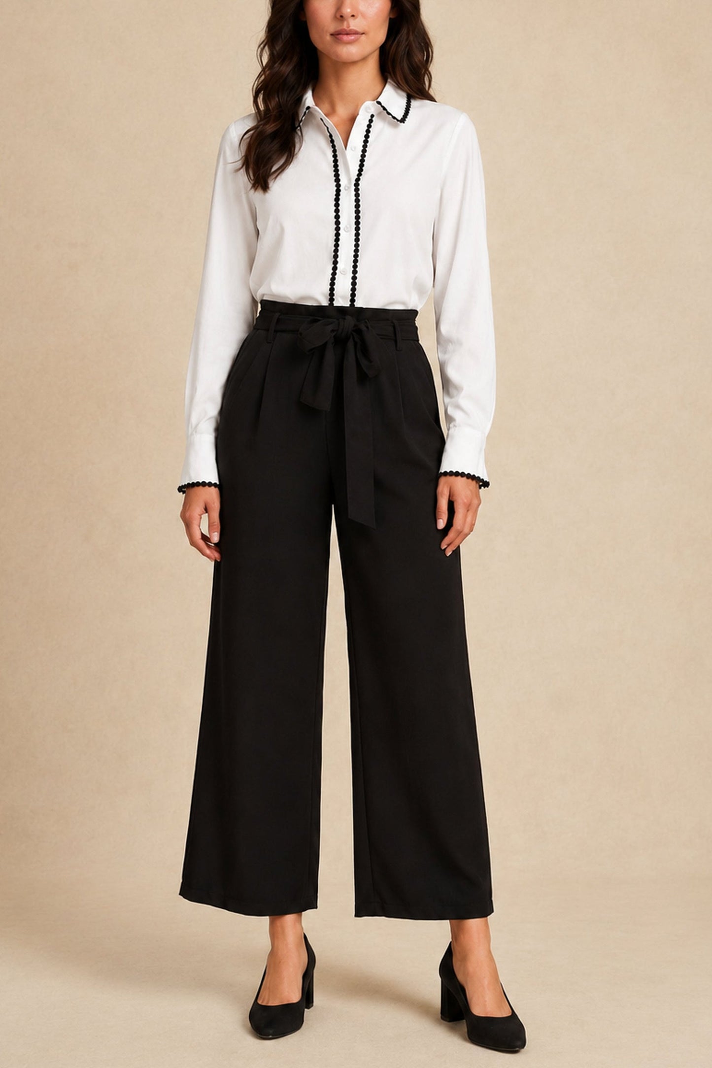 Addison Black Wide-Leg Pants
