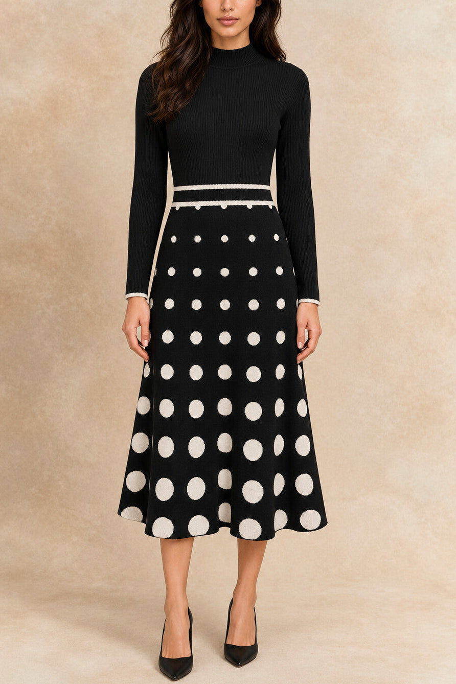Harriet | Robe en tricot à pois