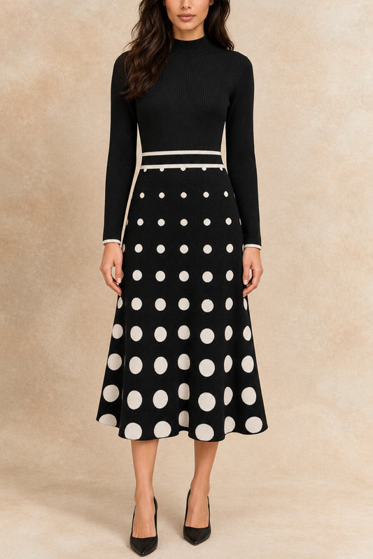 Harriet | Robe en tricot à pois