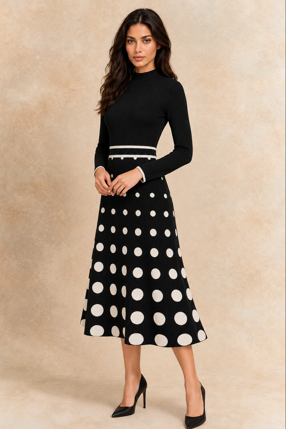 Harriet | Robe en tricot à pois