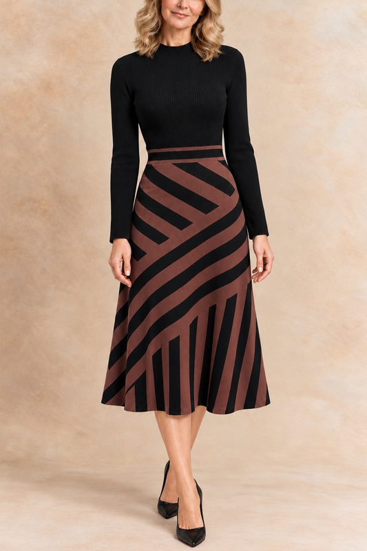Eugénie | Robe en tricot à motif géométrique